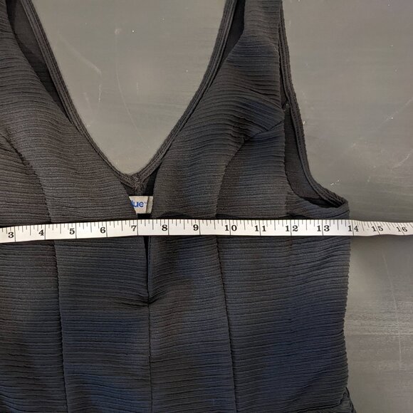 Black V-Neck Dress Medium M Midi Length Bailey Blue - Picture 8 of 9